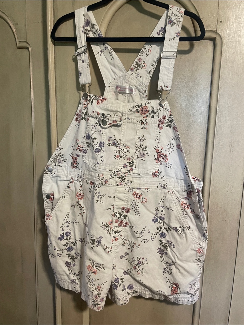 No Boundaries White Floral Short Overalls Romper